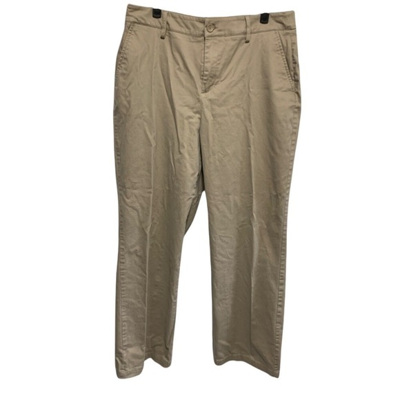 croft & barrow Pants - Khaki‎ Straight Leg Chino Pants Womens 14 casual slacks Business Casual Straight